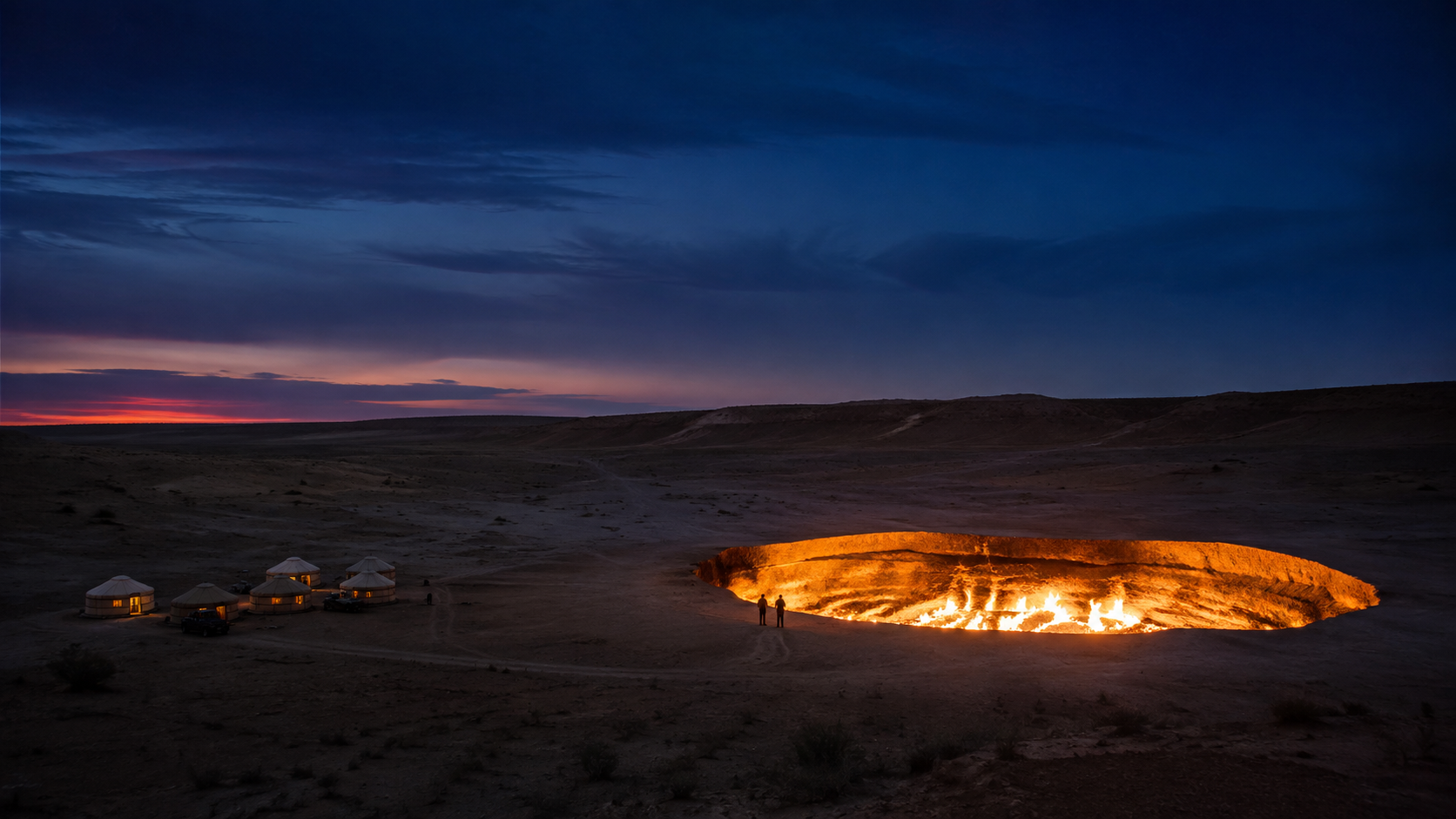 Darvaza crater on the seven-day Turkmenistan Odyssey